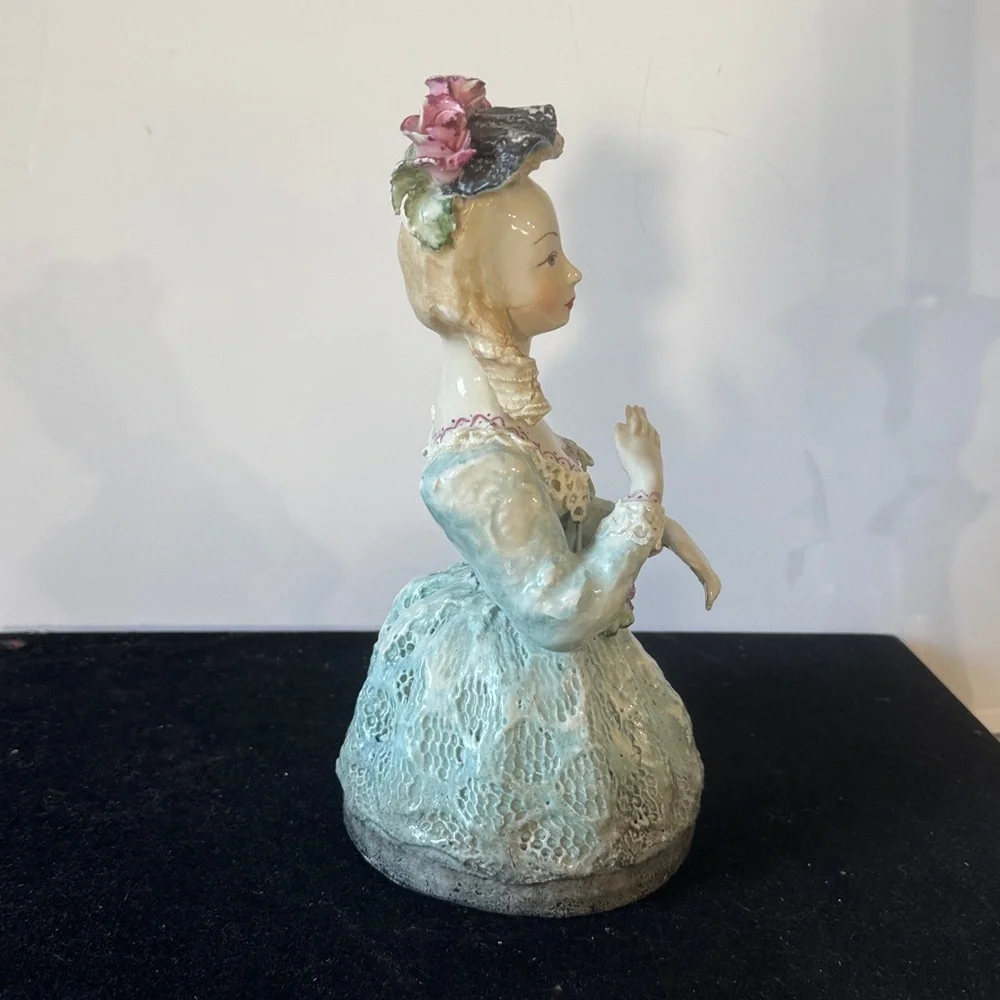 Vintage Cordey Ceramics Woman's Bust with Roses 10